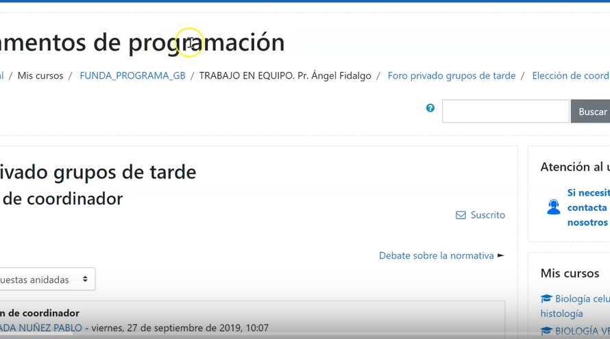 Vídeo explicación de la elección del coordinador